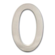 PERFECTPATIO 3582SN Number 0 Solid Cast Brass 4 inch Floating House Number Satin Nickel &quot;0&quot; PE883035